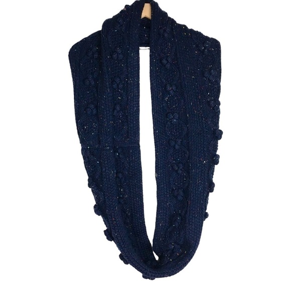 LANDS’ END Infinity Scarf Chunky Cable Knit Multicolor Speckled Yarn Cozy Warm - Picture 4 of 10